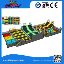 Kidsplayplay Indoor Commercial Round Trampoline Park con Foam Pit